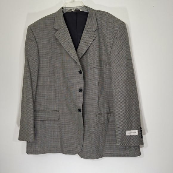 Pronto-Uomo Classic Checkered 100% Wool Blazer Size 54 REG